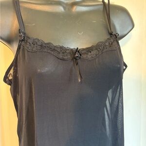 Black Lace Trim Sheer lingerie